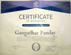 Gangadhar Panday Telugu NBGP IDN Certificate